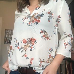 Floral print light weight blouse